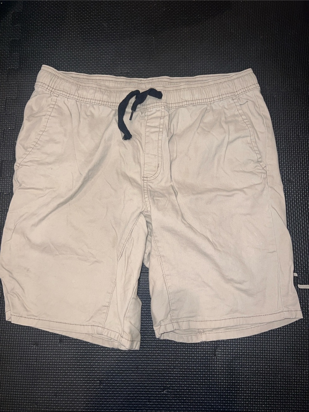 George Men's Light Beige Drawstring Athletic Shorts with Black Tie